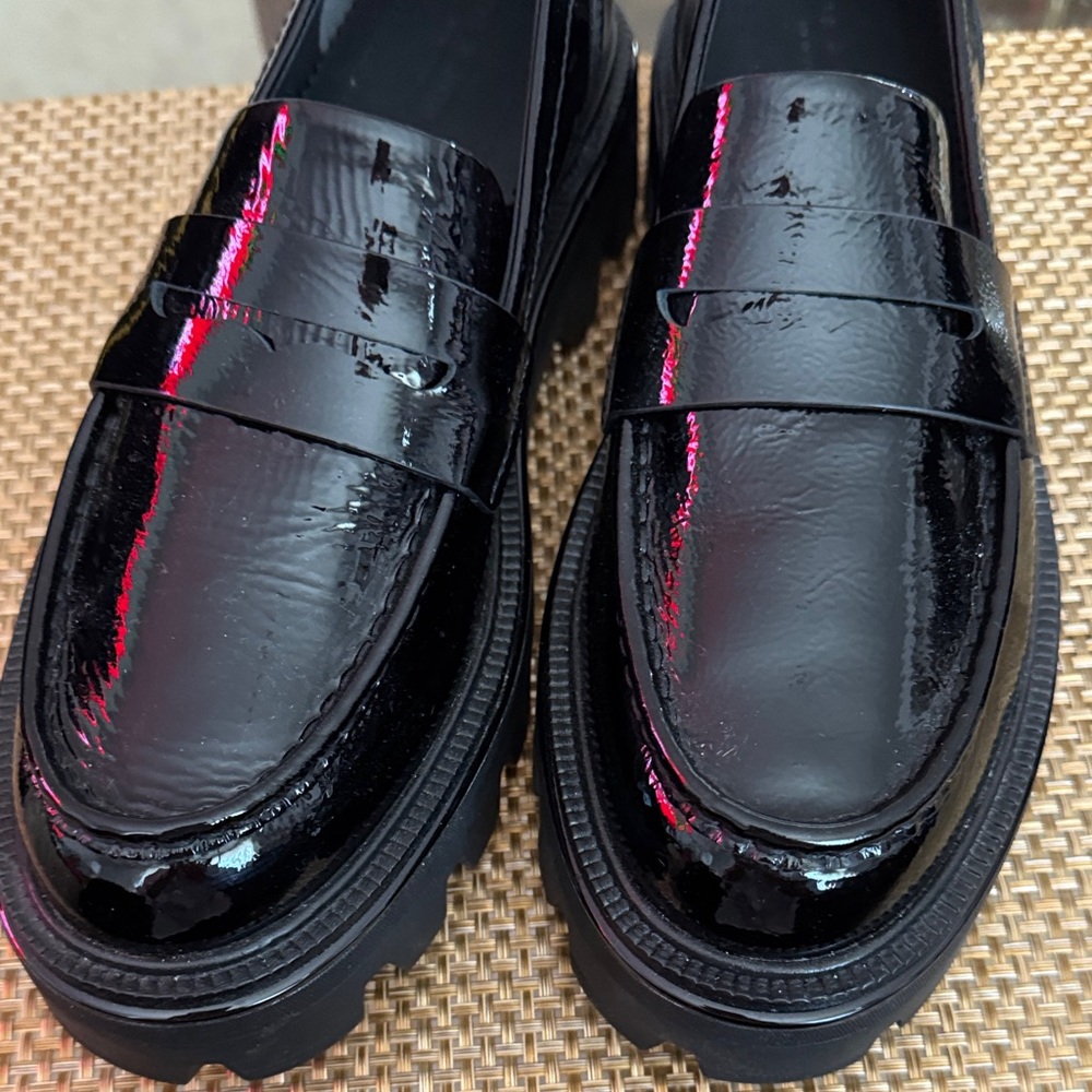Rag & Bone Black Crackled Patent Leather Loafers EUR 39 US 9 NEW - Picture 6 of 7